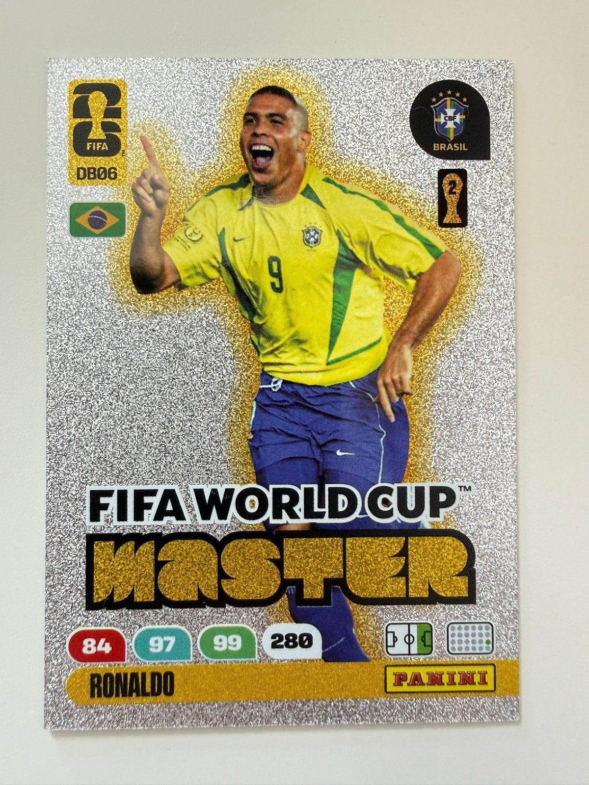 Ronaldo FIFA World Cup Master Panini Spelerskaart, Ophalen of Verzenden, Zo goed als nieuw, Buitenlandse clubs, Spelerskaart