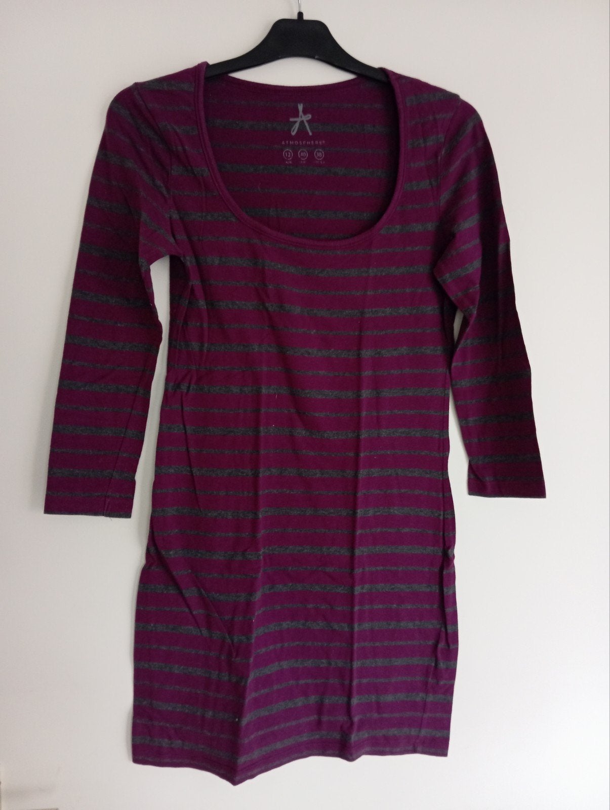 Gestreepte jurk Primark paars/grijs maat 38, Primark, Ophalen of Verzenden, Maat 38/40 (M), Paars