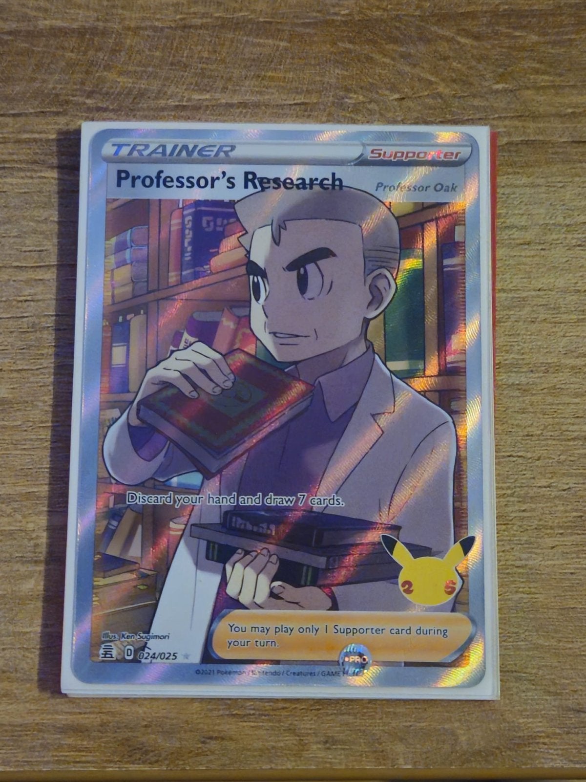 Professor's Research (Professor Oak) Pokémon Kaart, Ophalen of Verzenden, Zo goed als nieuw, Losse kaart, Foil