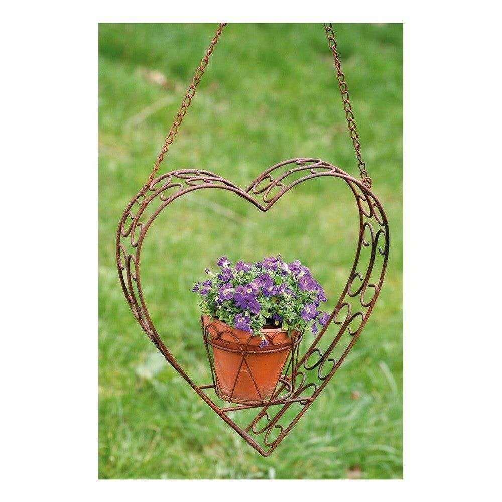 Mooi decoratief Hart Hanger, Plantenhanger, bruin roestkleur, Tuin en Terras, Tuinwanddecoratie, Ophalen of Verzenden, Nieuw