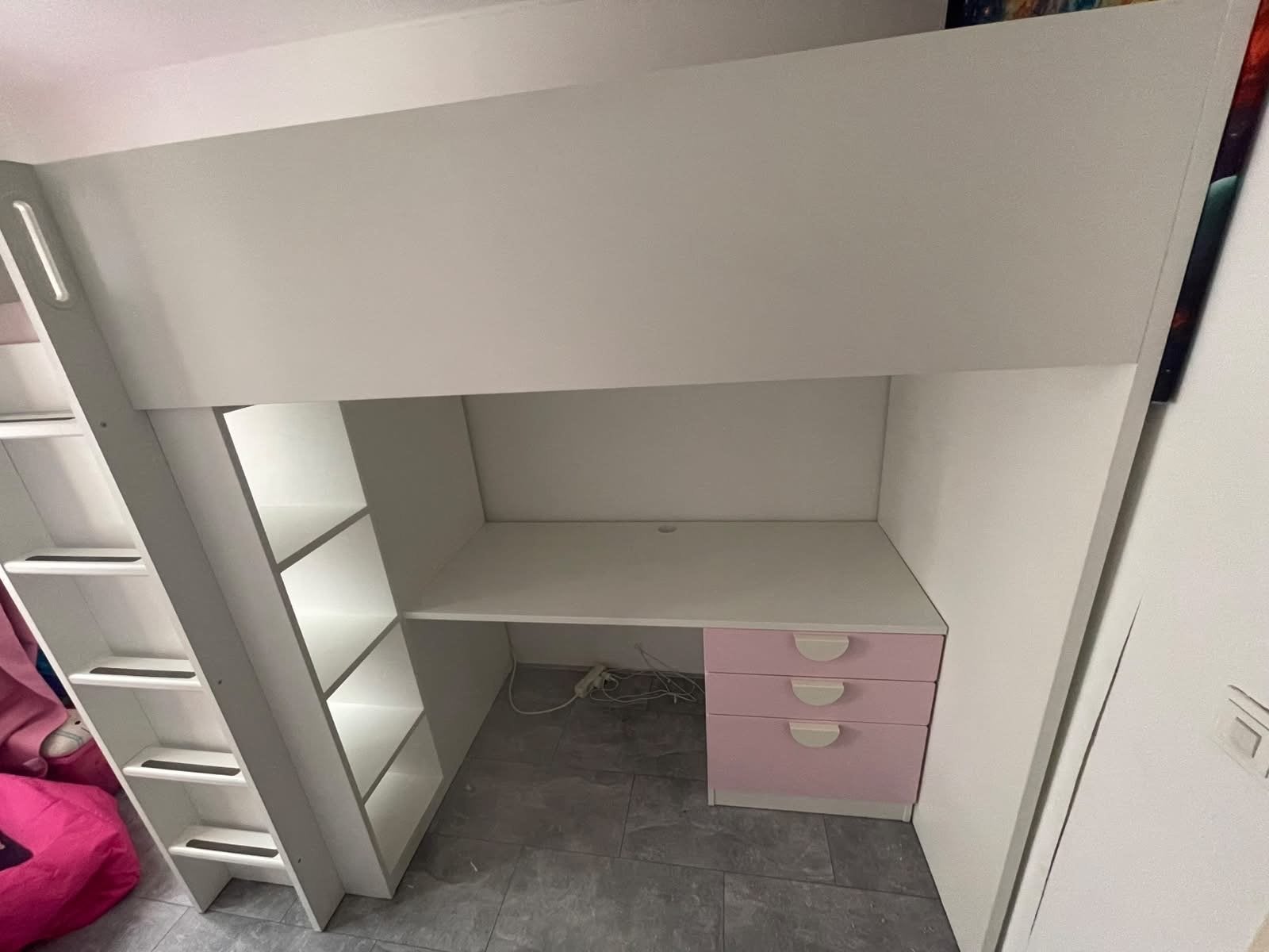 IKEA SMÅSTAD Hoogslaper met bureau, kast en matras
