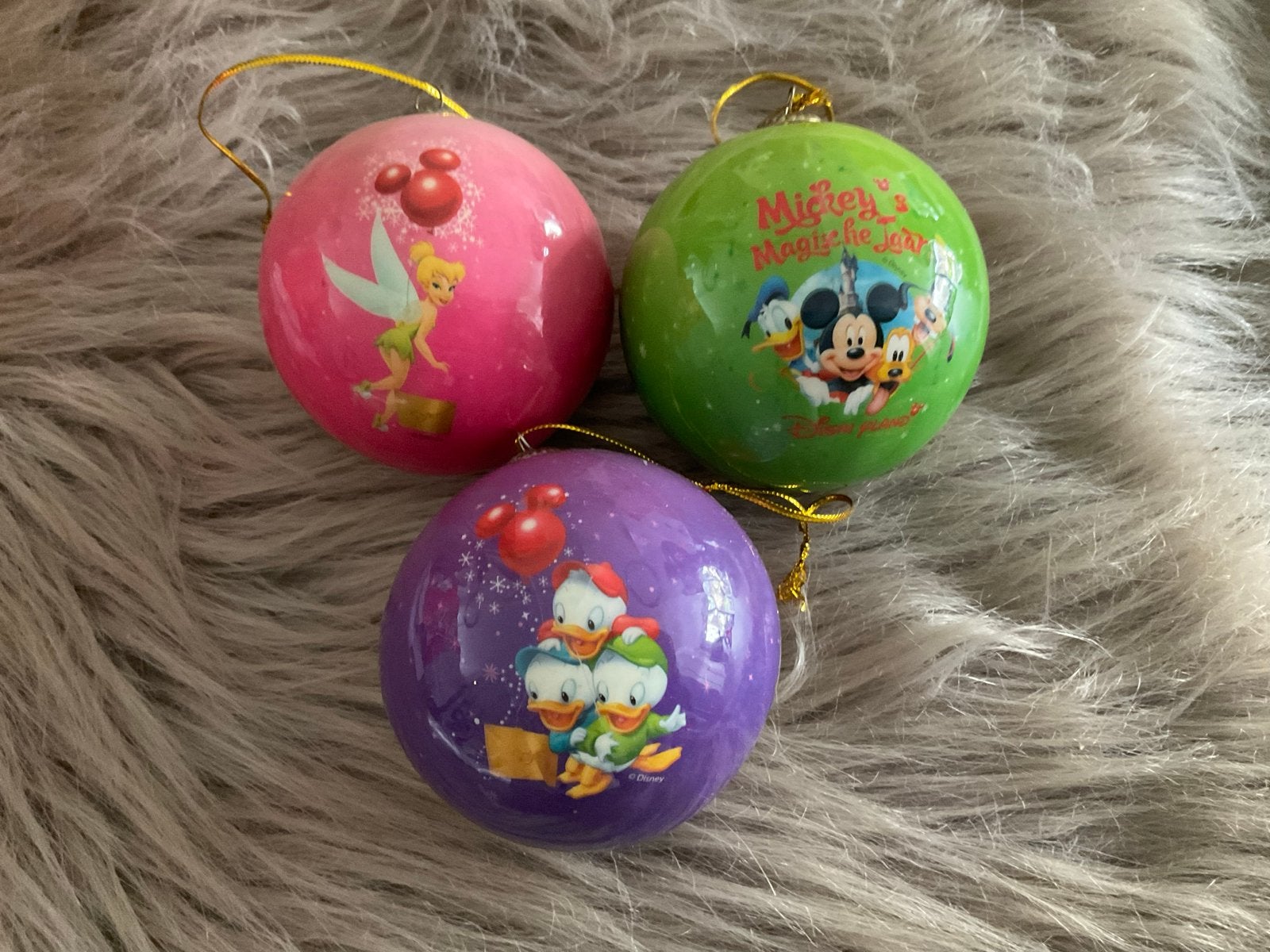 3 diverse Disney kerstballen., Ophalen of Verzenden