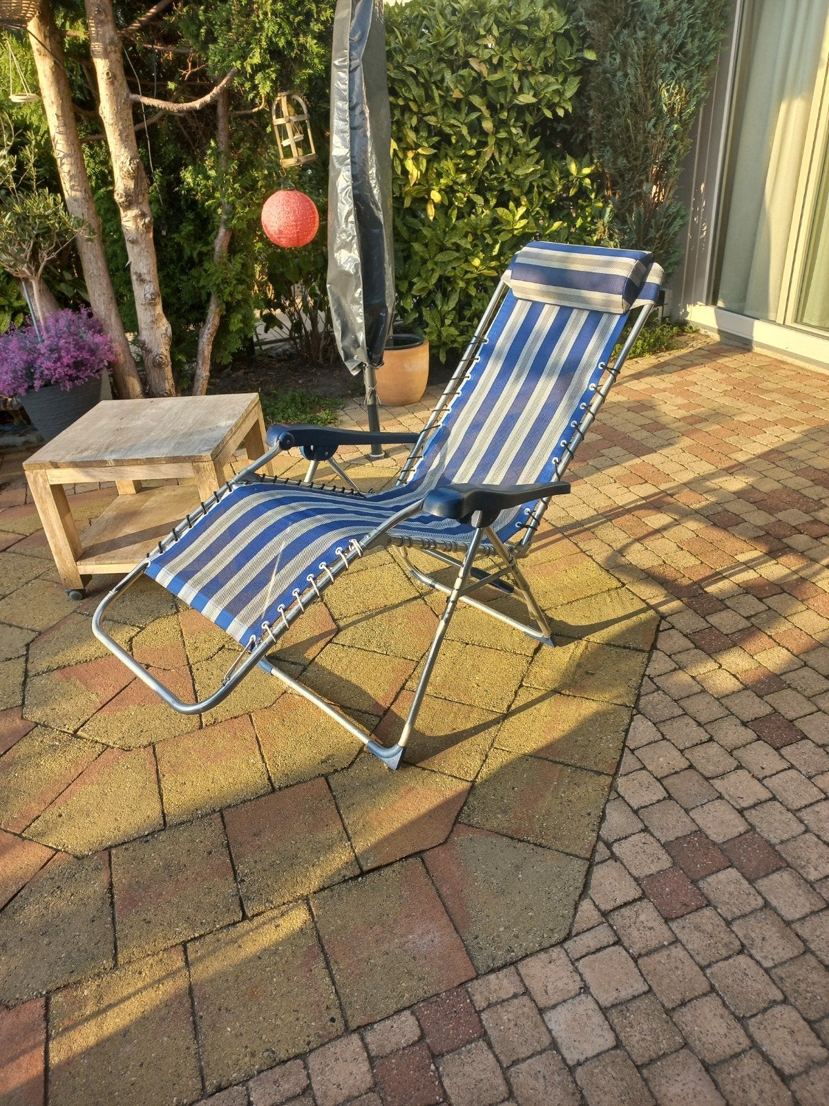 2 crespo relax stoelen met neksteum, Ophalen, Gebruikt, Campingstoel