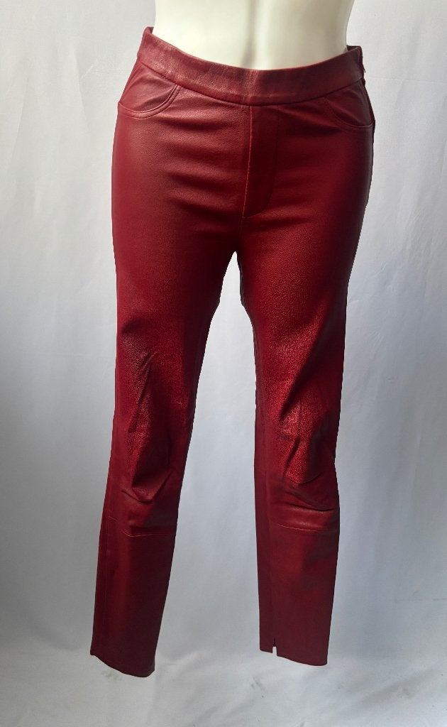 DANTE6 Rood stretch leer broek  Maat 2 - 38, Ophalen of Verzenden, Zo goed als nieuw, Lang, Rood