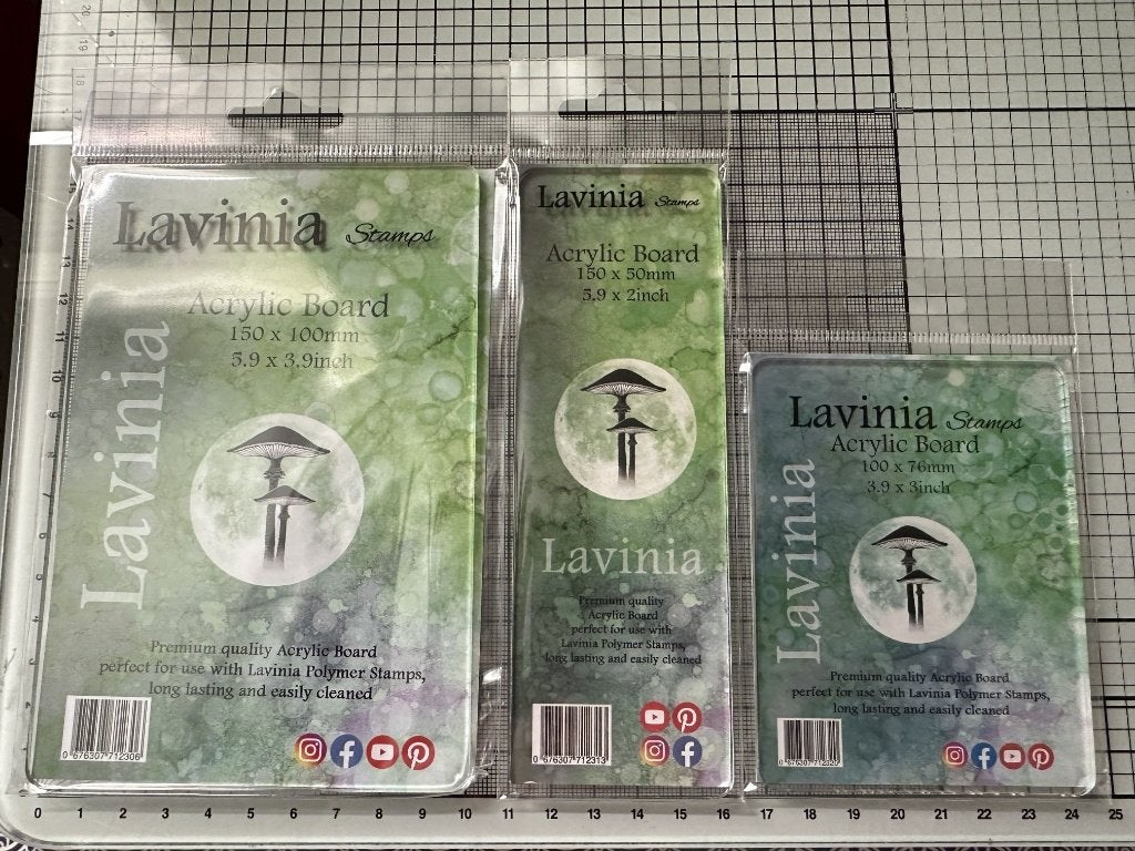 Lavinia Acrylic Board set van 3, Ophalen of Verzenden, Zo goed als nieuw, Inkt, Foam of Stempelhouder