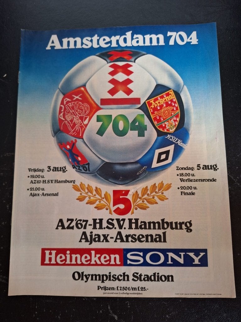 Oud affiche Ajax Internationaal Toernooi (704), Ophalen of Verzenden, Gebruikt, Ajax, Poster, Plaatje of Sticker