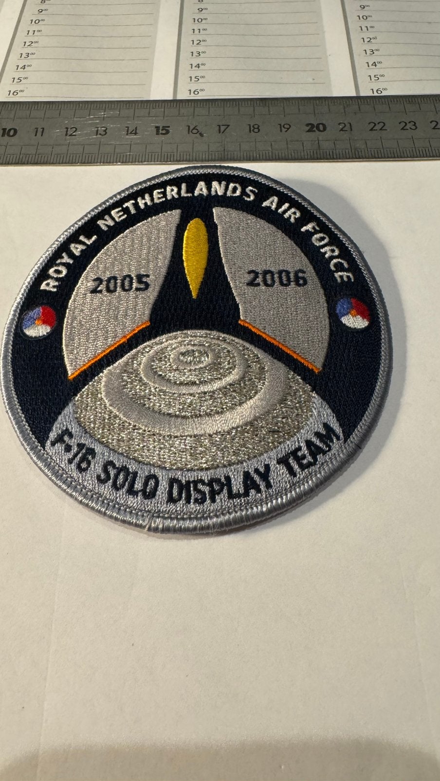 Patch f-16 solo display luchtmacht klu, Ophalen of Verzenden, Luchtmacht, Nederland, Embleem of Badge