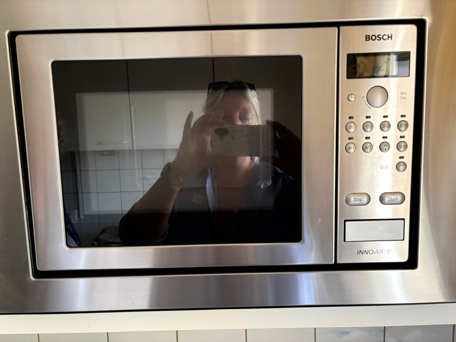 Bosch Inbouw Magnetron - 59 cm breed, 40 cm hoog, Witgoed en Apparatuur, Ophalen, Gebruikt, Grill, Magnetron