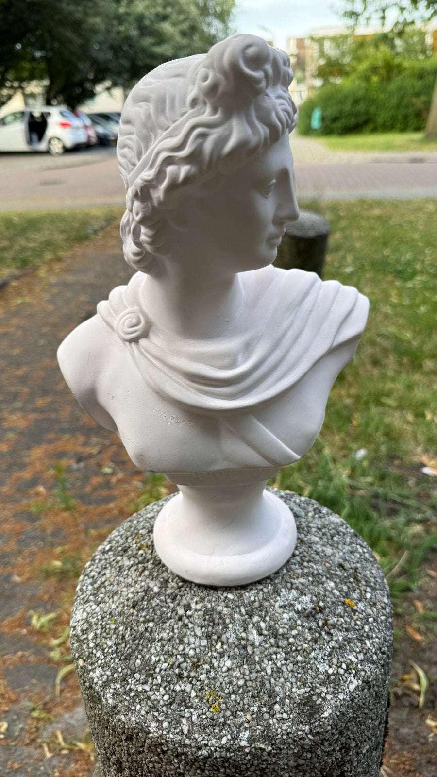Klassieke Buste 'Apollo' van Gips - Wit, Gips, Buste, Ophalen of Verzenden, Wit
