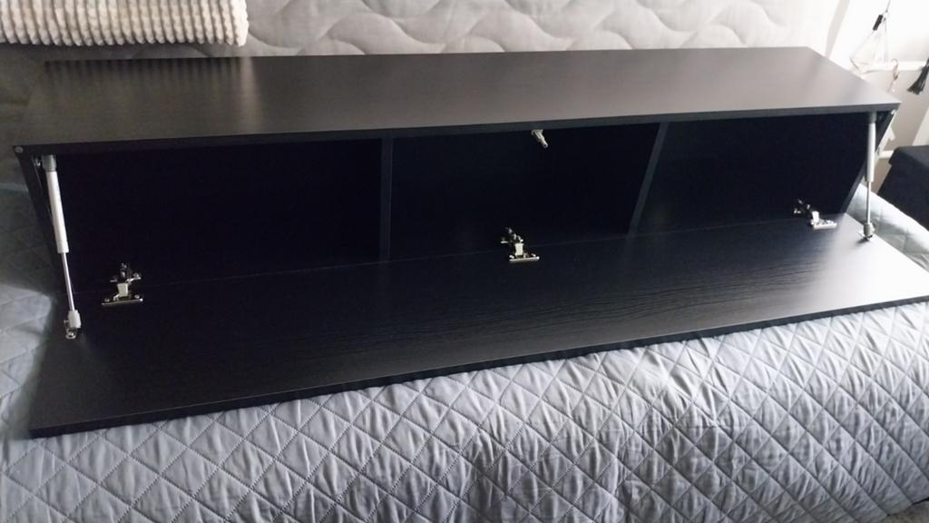 Modern Hangend TV-meubel Zwart - 160x30x32 cm, Huis en Inrichting, Kasten | Televisiemeubels, Gebruikt, Minder dan 100 cm, 150 tot 200 cm