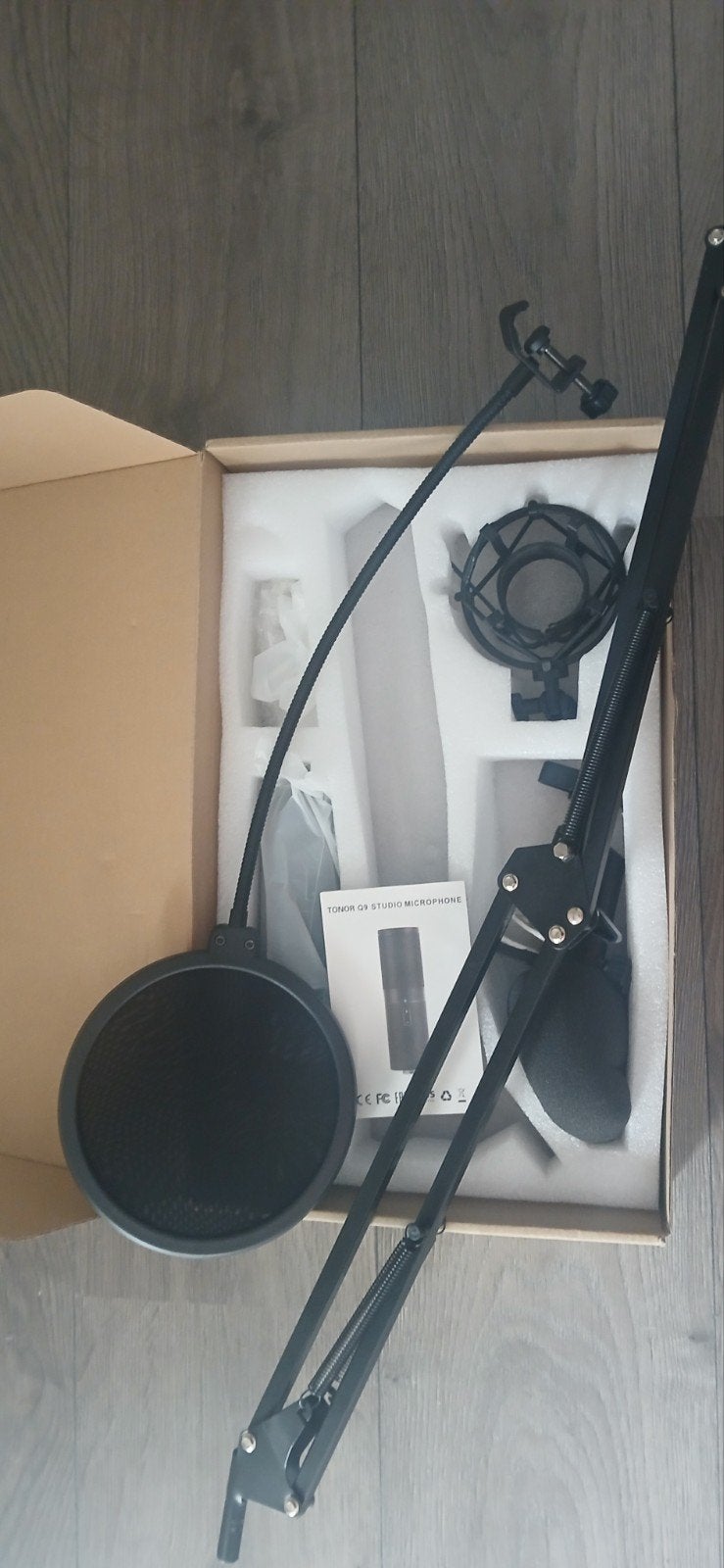 TONOR Q9 Studio Microfoon Set met Arm en Popfilter, Ophalen, Nieuw, Studiomicrofoon