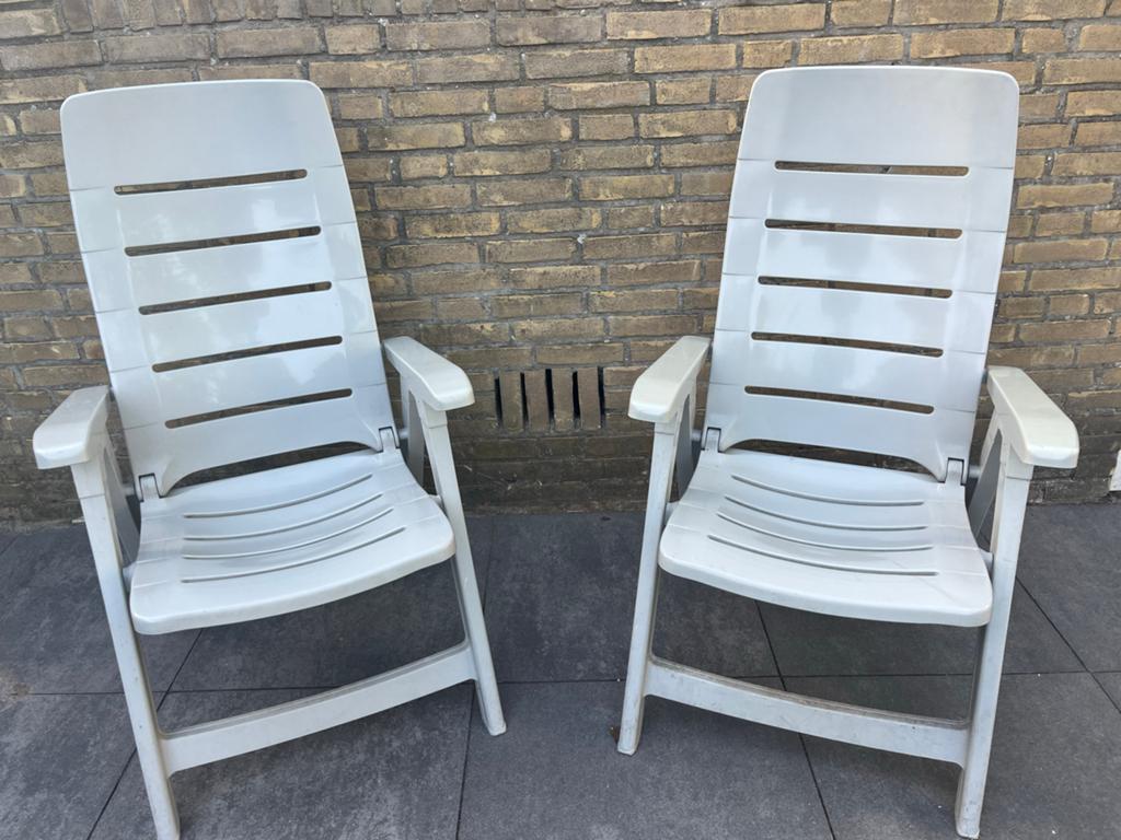 2 Hartman verstelbare tuinstoelen, Tuin en Terras, Tuinstoelen, Ophalen, Gebruikt, Kunststof, Verstelbaar
