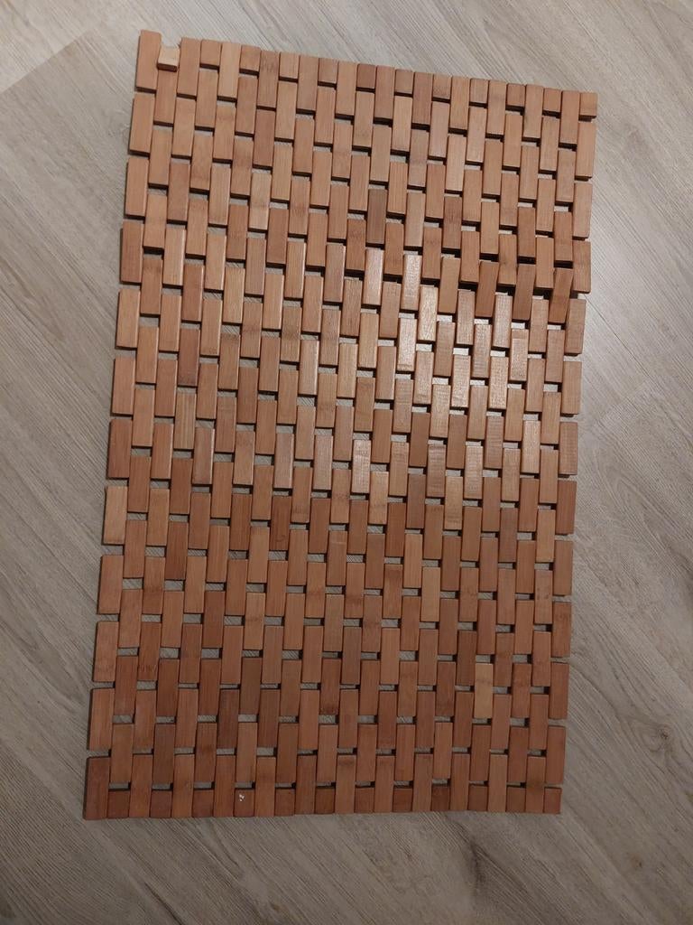 Houten badmat - Bamboe design voor badkamer, Ophalen, Gebruikt, Bruin, Badmat