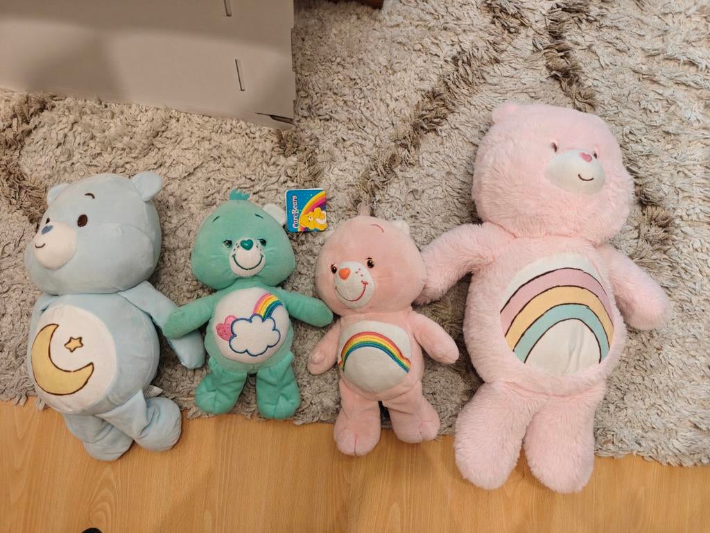Lot van 4 Care Bear knuffels - Diverse maten en kleuren, Gebruikt, Beer, Ophalen of Verzenden, Care Bears