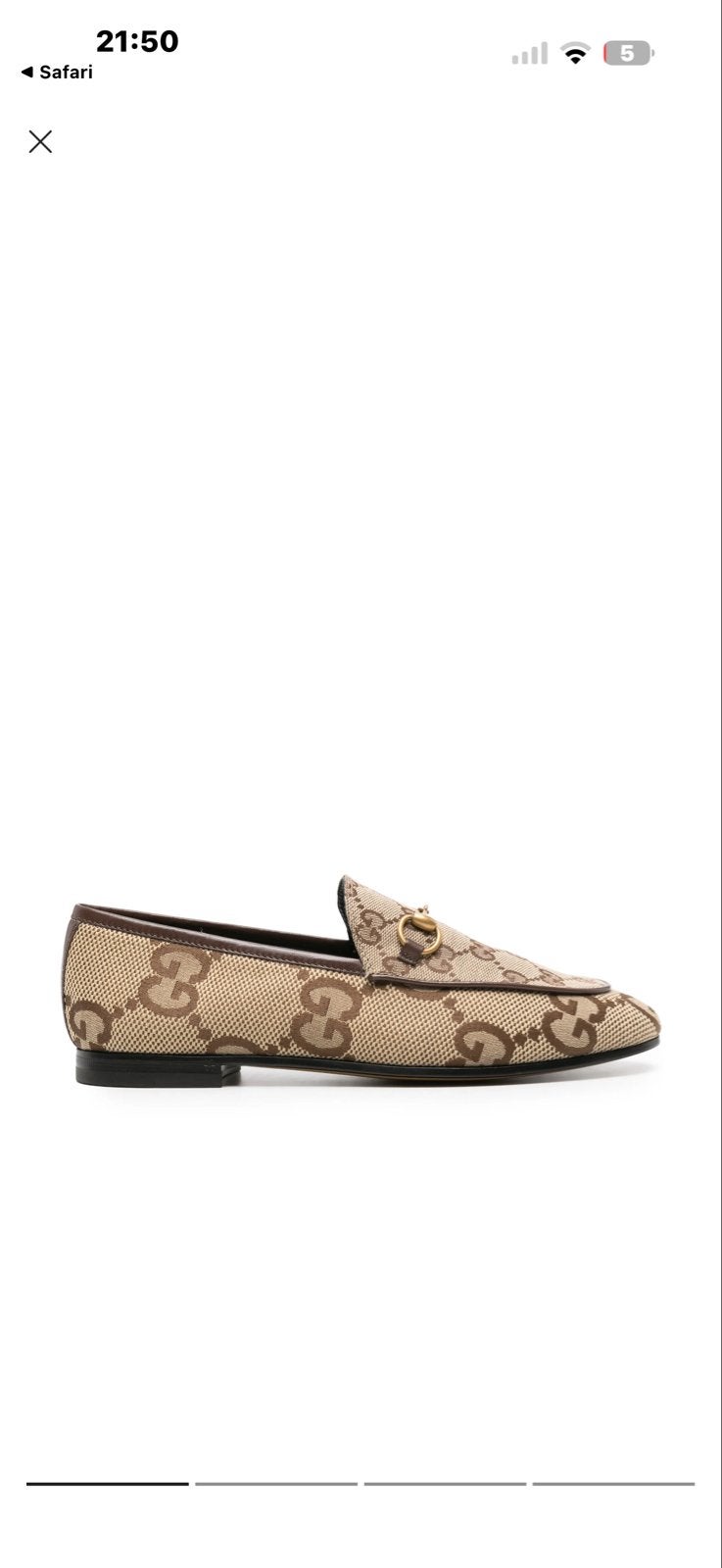 Gucci Horsebit Instappers met GG Monogram, Ophalen of Verzenden, Zo goed als nieuw, Beige, Instappers