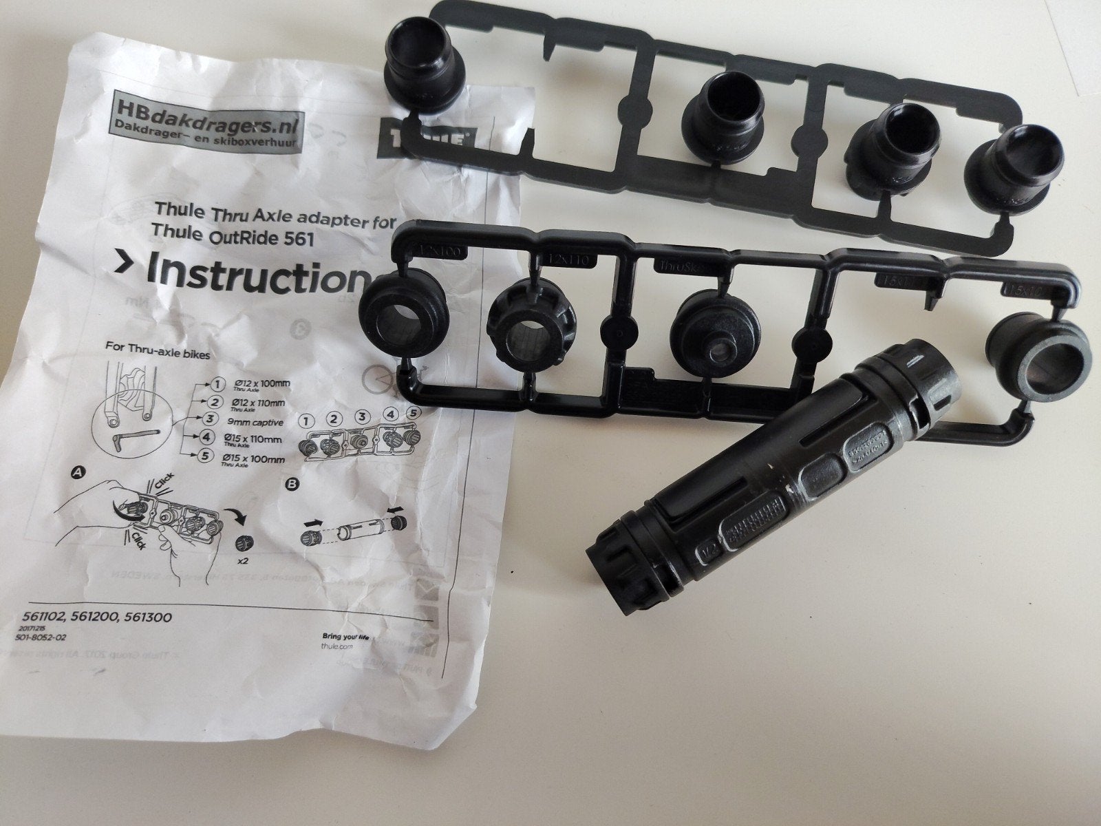 Thule Thru Axle adapter voor Outride 561 fietsendrager, Ophalen of Verzenden, Zo goed als nieuw, Overige typen, Thule