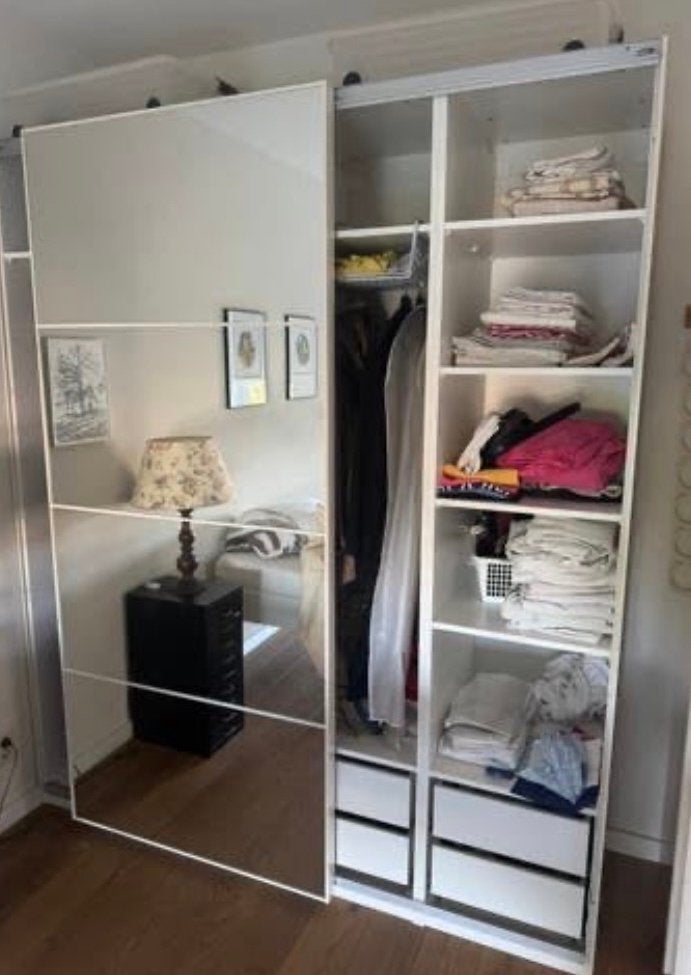 IKEA PAX kledingkast met schuifdeuren en spiegel, Ophalen, Zo goed als nieuw, 50 tot 75 cm, 200 cm of meer