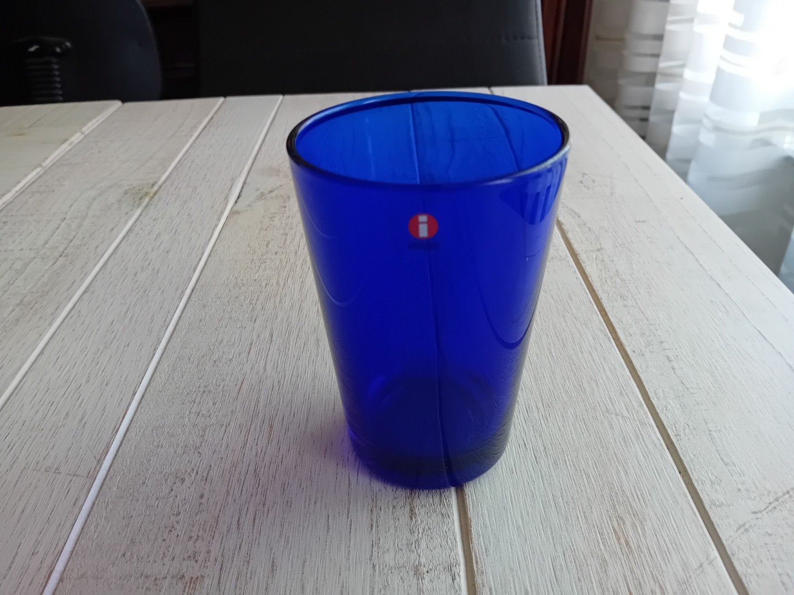 iittala Kartio zeldzaam kobalt blauw longdrink glas 12,5 cm, Glas of Glazen, Ophalen of Verzenden, Overige stijlen, Glas