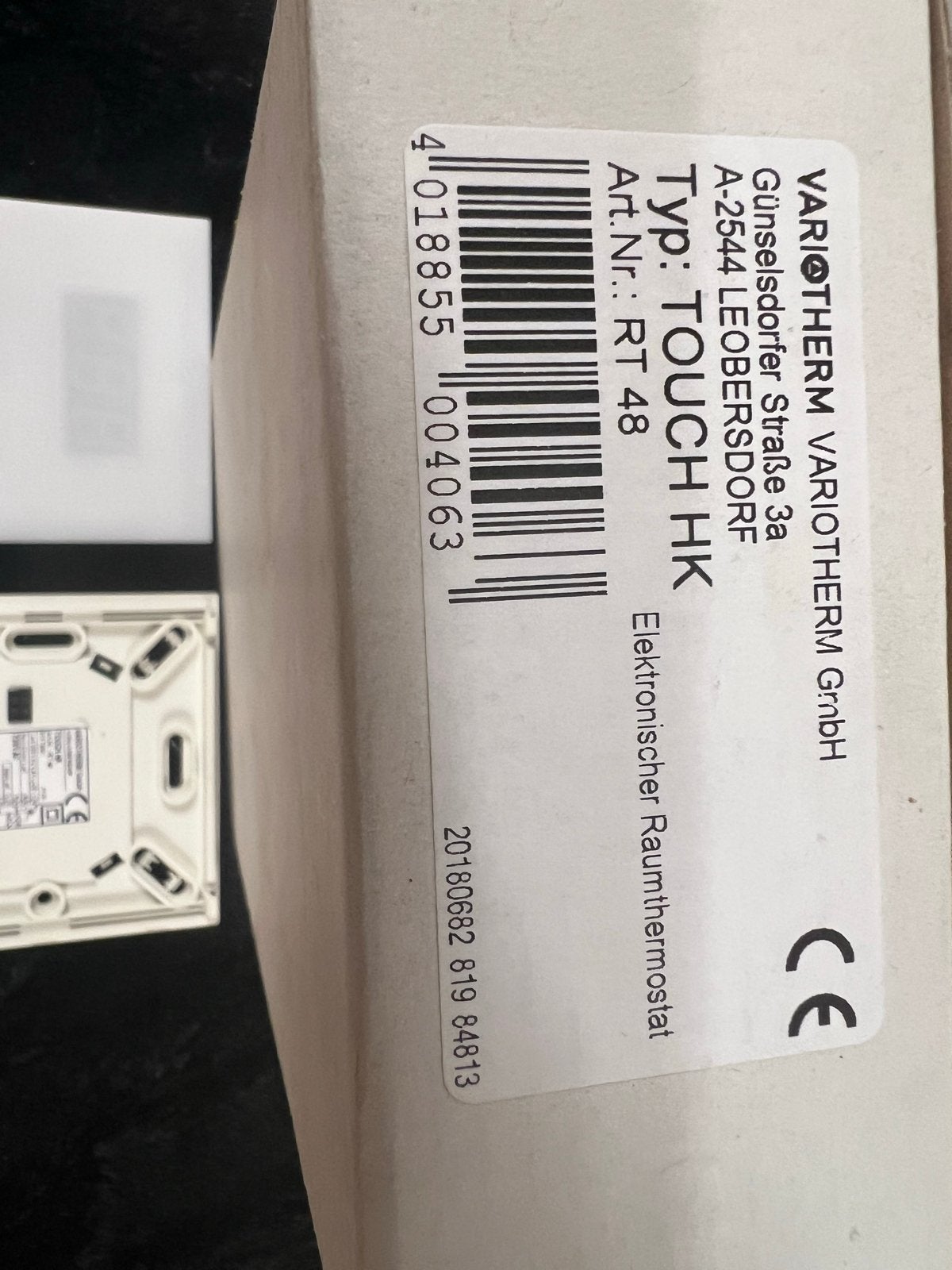 VARIOTHERM TOUCH HK Elektronische Kamerthermostaat RT 48, Ophalen of Verzenden, Slimme thermostaat, Nieuw