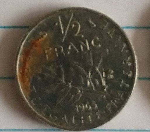 franse munt 1/2 franc 1965, volgnr 88.1, Ophalen of Verzenden, Frankrijk, Losse munt