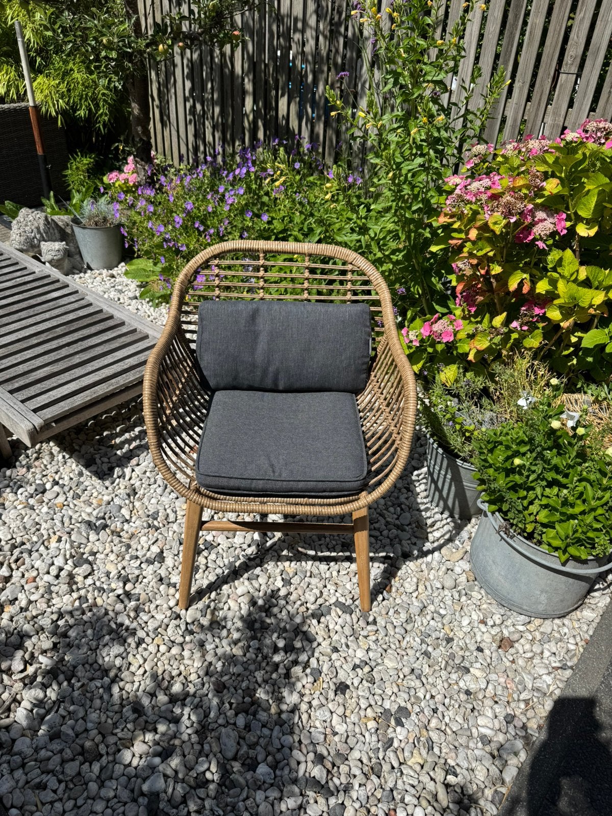 Lecce tuinstoel, Ophalen, Zo goed als nieuw, Hout