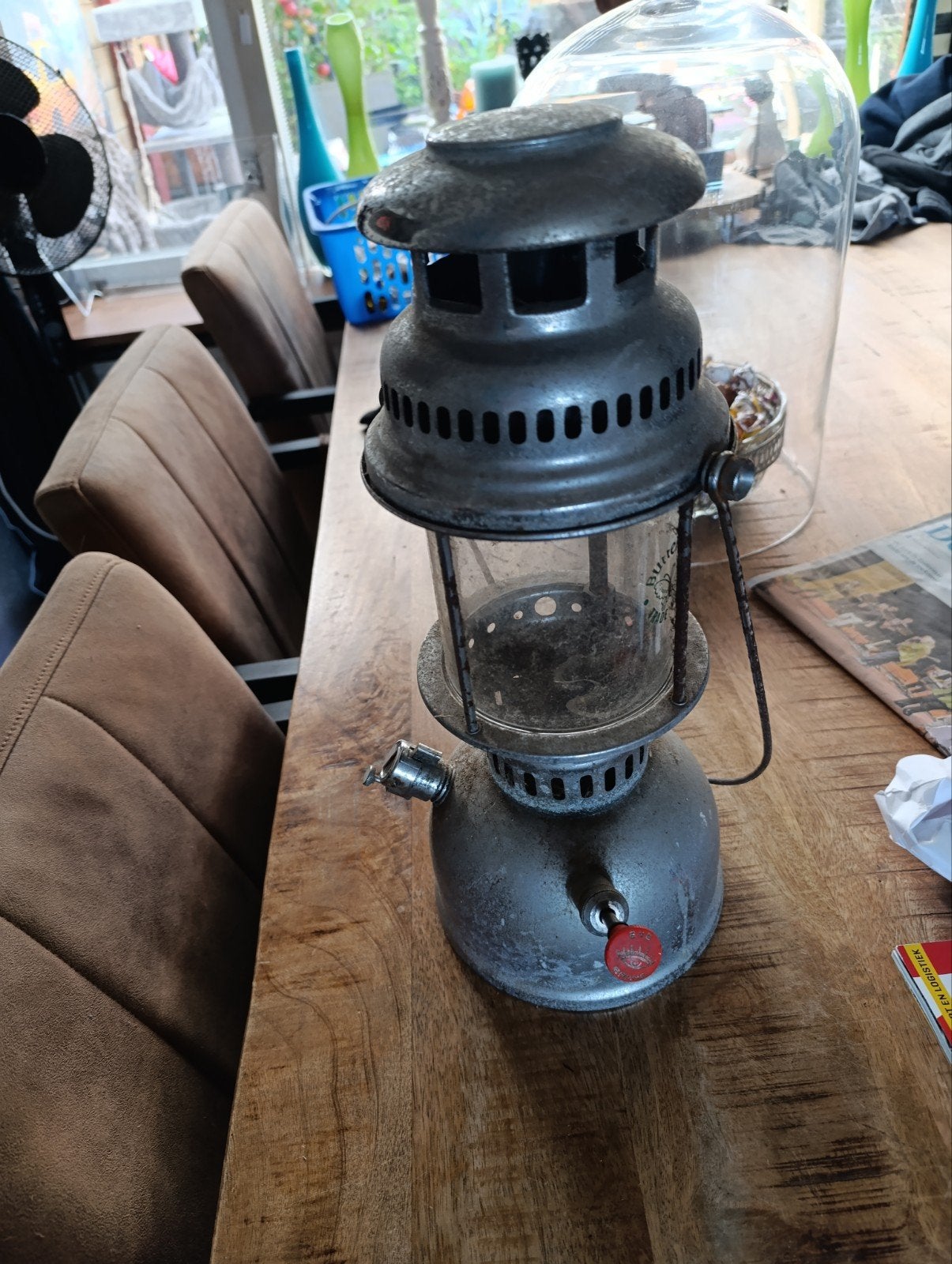 Schuurvondst: Originele Eye Brand Petroleumlamp, Ophalen of Verzenden