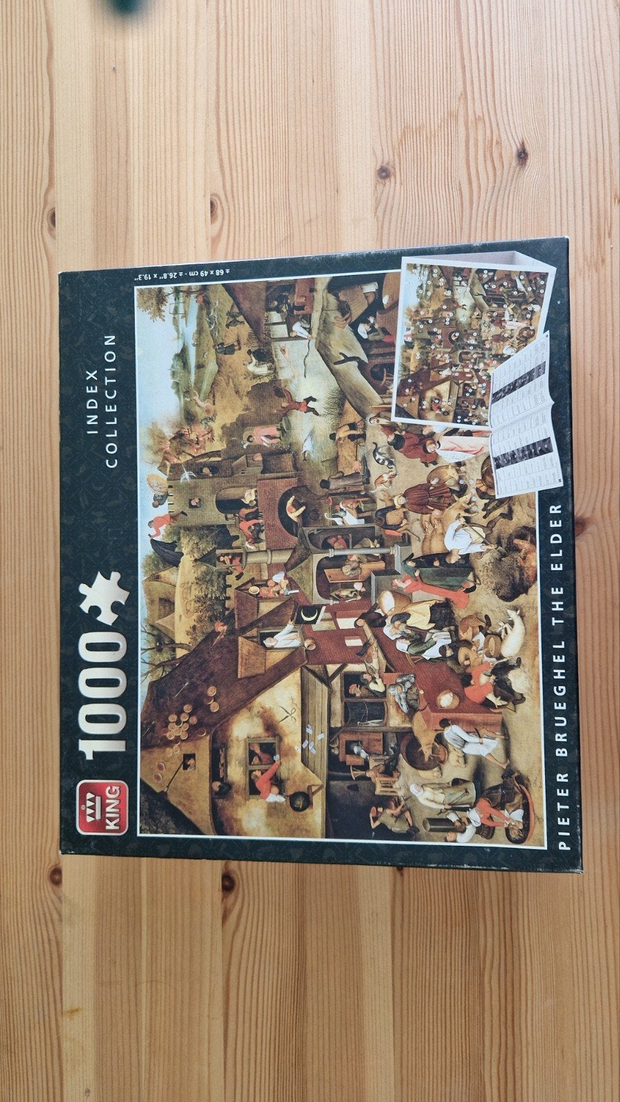 King Legpuzzel Pieter Brueghel de Oude - 1000 stukjes, Ophalen of Verzenden, 500 t/m 1500 stukjes, Zo goed als nieuw, Legpuzzel