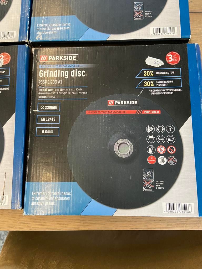 Slijpschijf 230 mm, Ophalen, Parkside, Haakse handslijpmachine, Nieuw