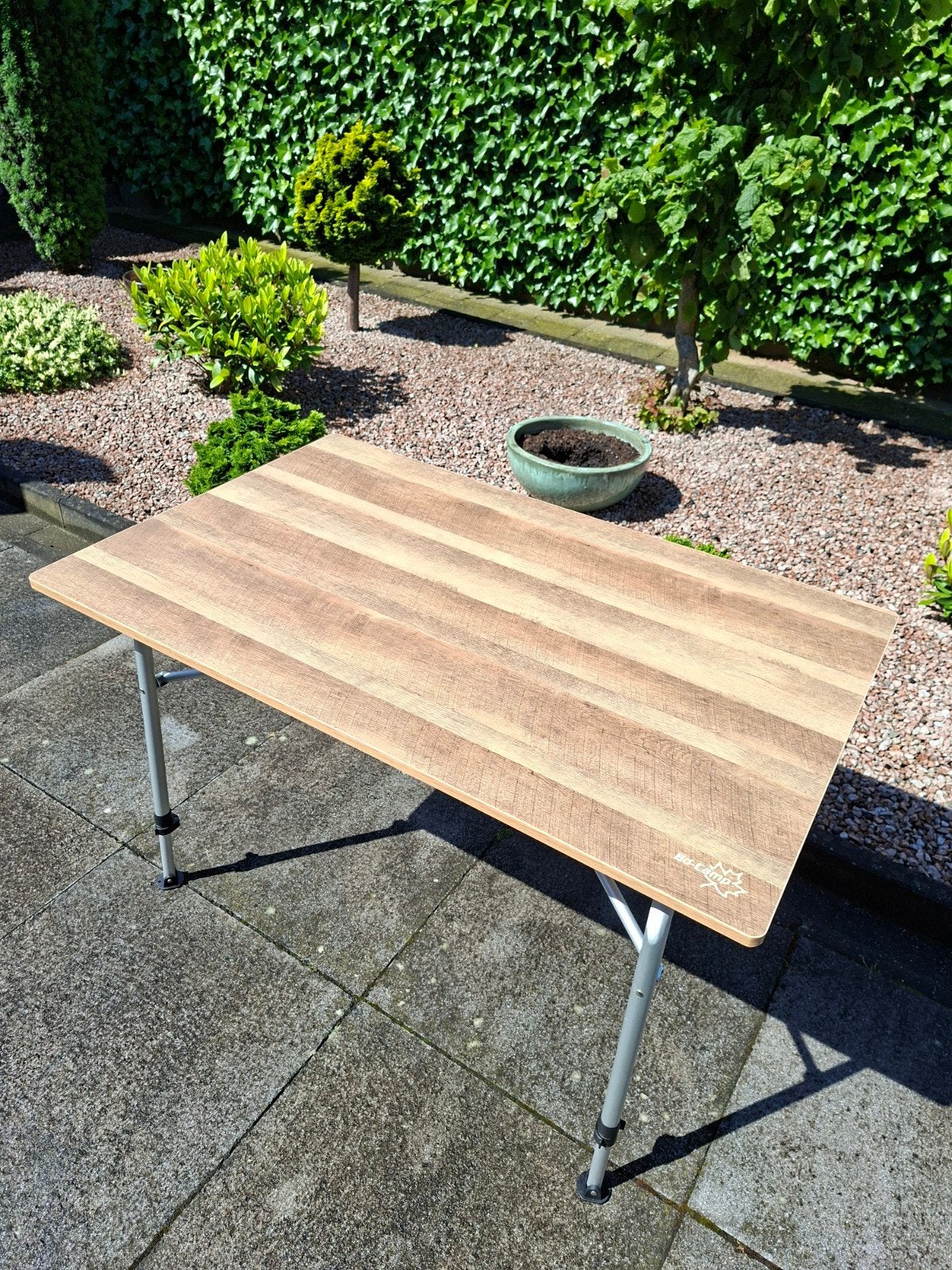Bo-Camp Campingtafel 110x70 cm Aluminium Bamboe Lichtgewicht, Caravans en Kamperen, Ophalen, Nieuw