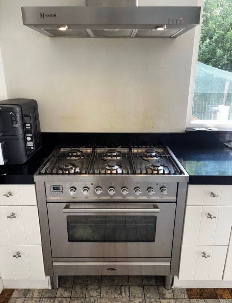 Boretti gasfornuis met 6 pitten, oven en draaispit, Witgoed en Apparatuur, Fornuizen, Ophalen, 60 cm of meer, Grill, Zo goed als nieuw