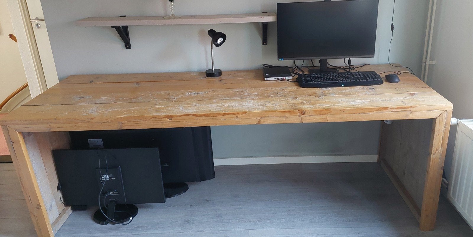 Bureau steigerhout 230x75, Ophalen, Hout, Bruin, Gamingbureau