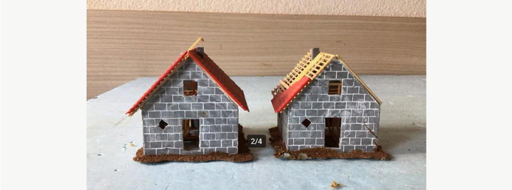 HO 2 Faller Huisjes in Aanbouw., Hobby en Vrije tijd, Modeltreinen | H0, Gelijkstroom of Wisselstroom, Brug, Tunnel of Gebouw