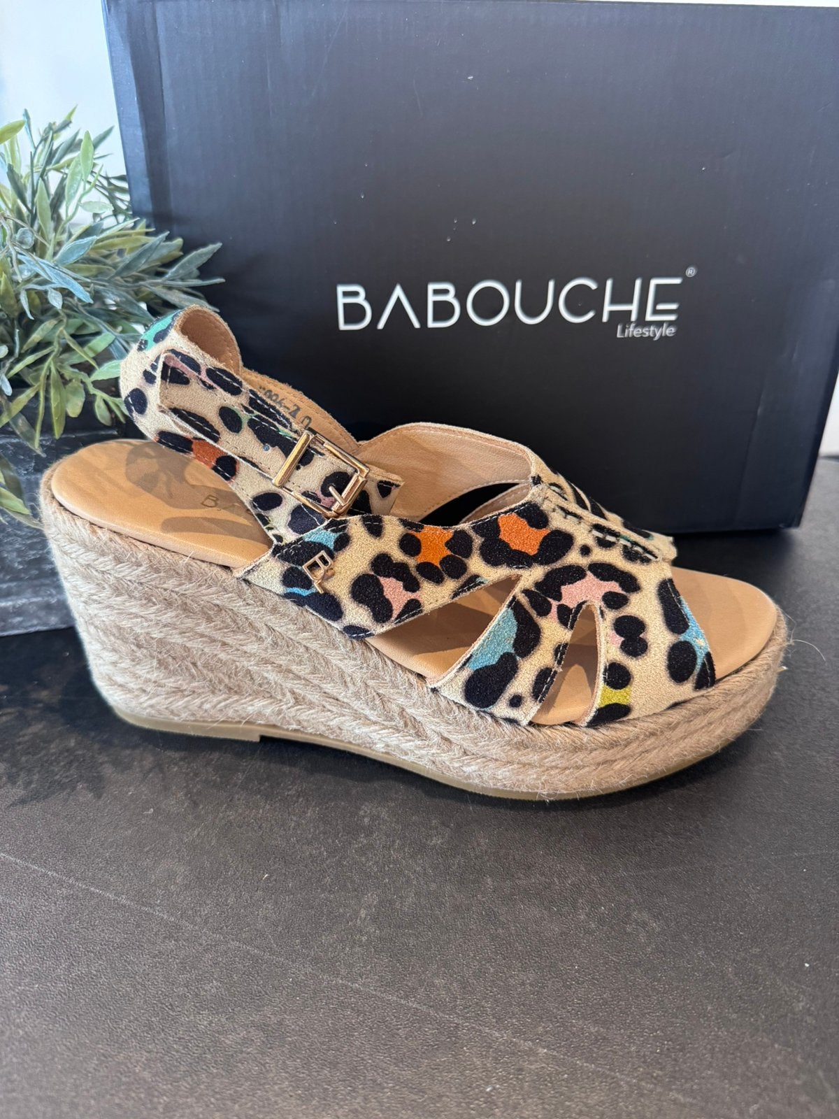 Babouche sleehak leopard, Overige kleuren, Nieuw, X, Sandalen of Muiltjes