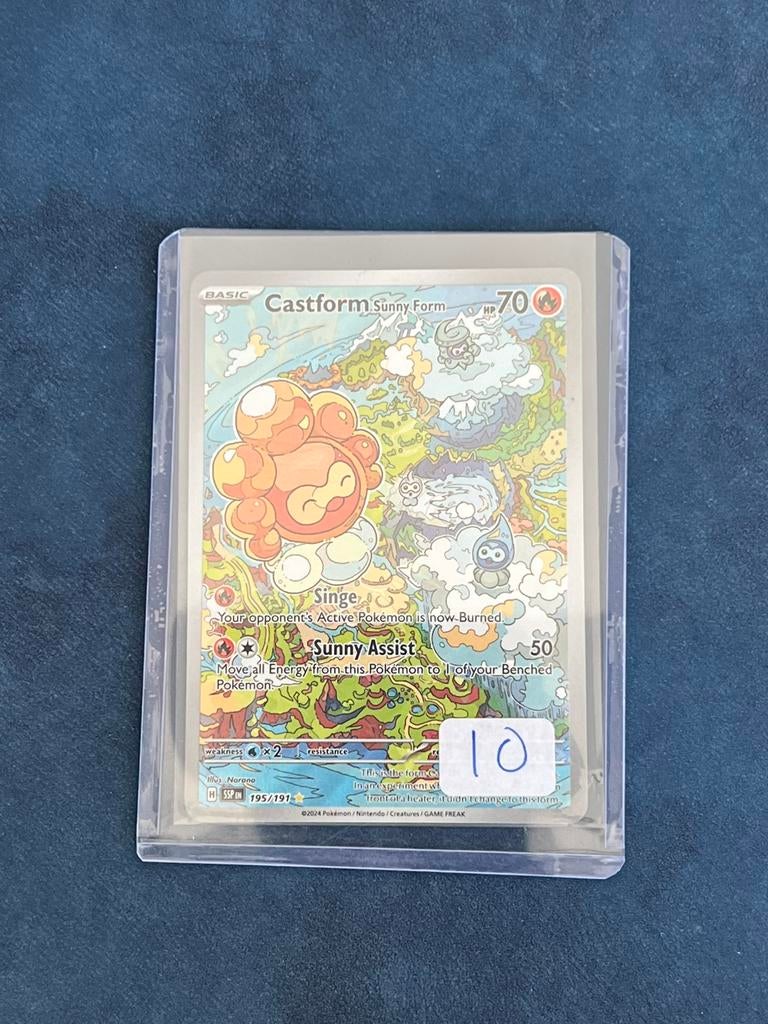Castform sunny form 195 Surging Sparks, Hobby en Vrije tijd, Verzamelkaartspellen | Pokémon, Zo goed als nieuw, Ophalen of Verzenden