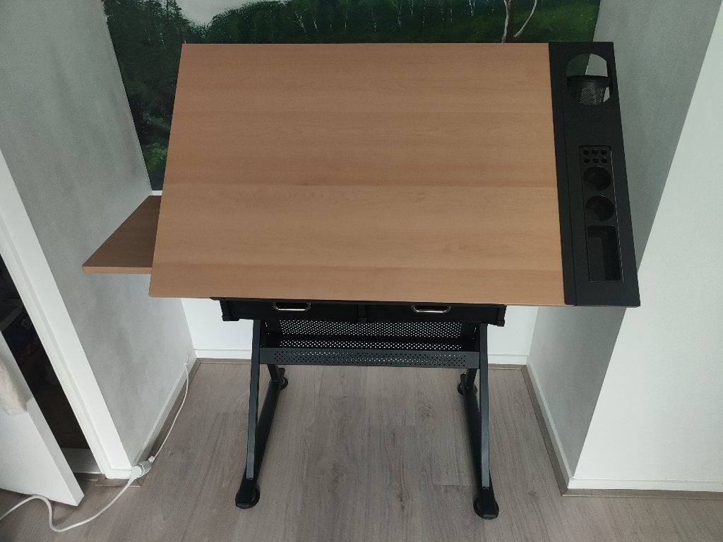 Verstelbare tekentafel / tekenbureau – kantelbaar – 2 lades, Ophalen, Zo goed als nieuw, Minder dan 130 cm