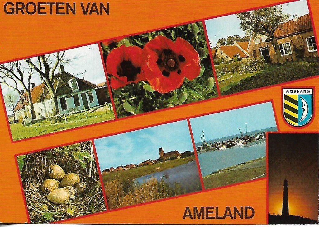 Ameland- -7-luik., Verzenden, 1980 tot heden, Gelopen, Waddeneilanden