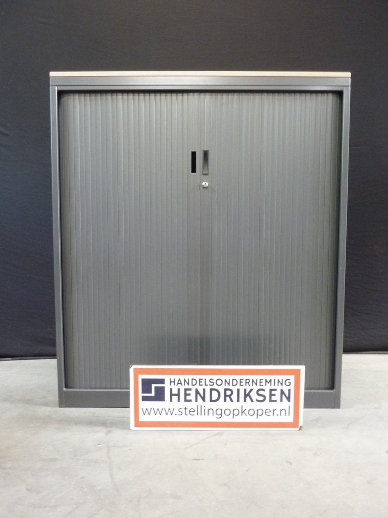 Halfhoge roldeurkast / archiefkast 120x45x138cm kantoorkast, 100 tot 150 cm, Meerdere deuren, Ophalen of Verzenden, Metaal