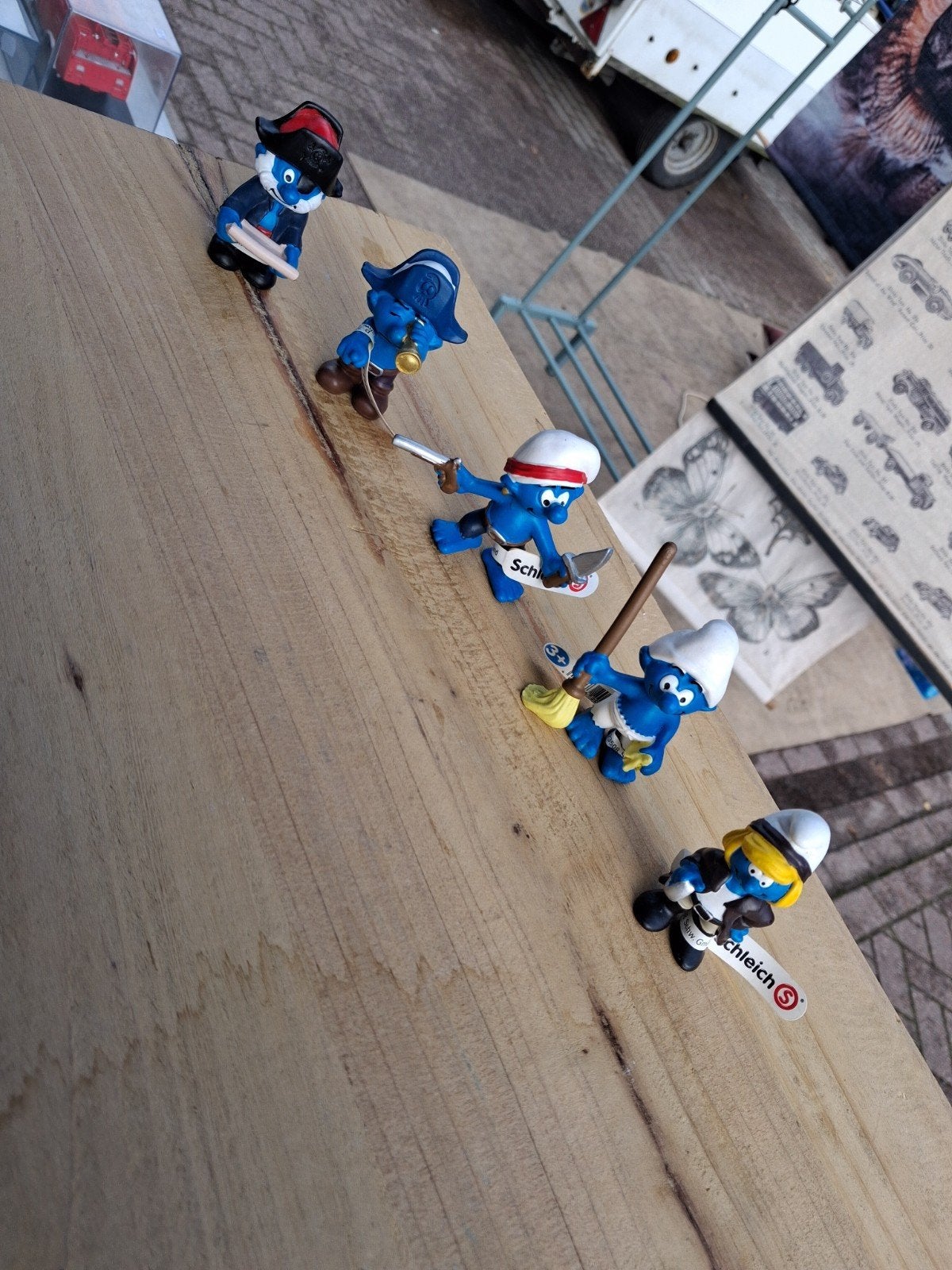 Schleich smurfen 5x, Ophalen of Verzenden, Zo goed als nieuw, Verschillende Smurfen, Poppetje, Figuurtje of Knuffel