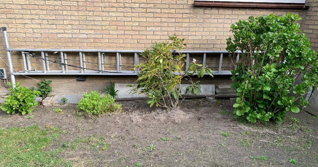 Aluminium schuifladder, Doe-het-zelf en Verbouw, Ladders en Trappen, Ophalen, Gebruikt, Ladder, 4 meter of meer