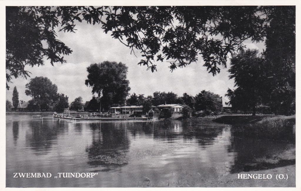 GA1586 Hengelo Zwembad Tuindorp Enschede Delden Borne, Verzenden, 1920 tot 1940, Ongelopen, Overijssel