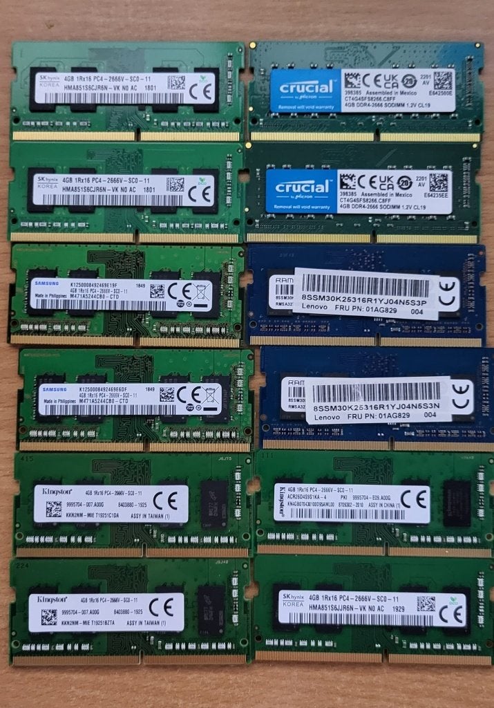 Diverse 4GB DDR4 SODIMM 2666V RAM Laptop Geheugen, Computers en Software, 2666V, DDR4, Ophalen of Verzenden, Zo goed als nieuw