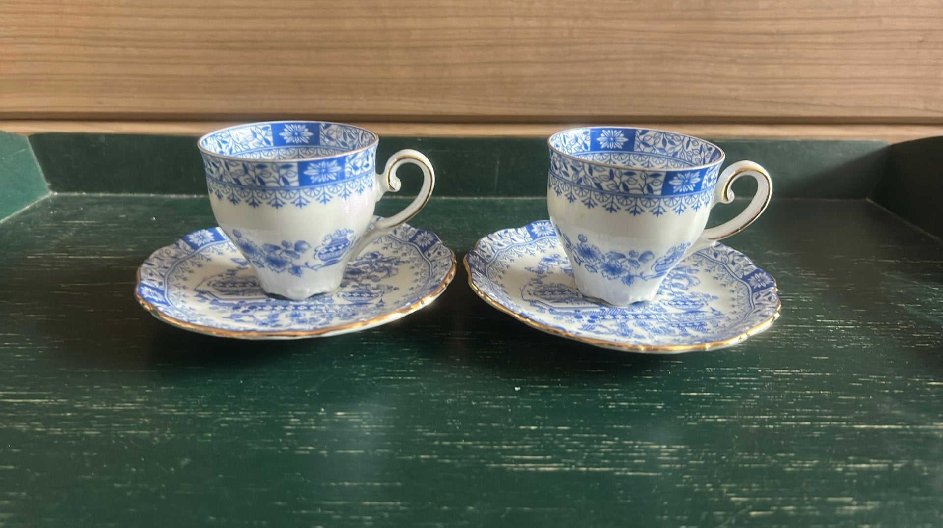 2 Seltmann Weiden Bavaria espresso kop&schotels Theresia bl, Ophalen of Verzenden, Zo goed als nieuw, Porselein, Kop en/of schotel