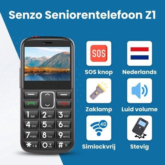 Senzo Senioren Telefoon, 1 handset, Theodoor Colenbranderhof 9, 3059LC Rotterdam, Nederland, Info@currentcomponents.nl, Nieuw