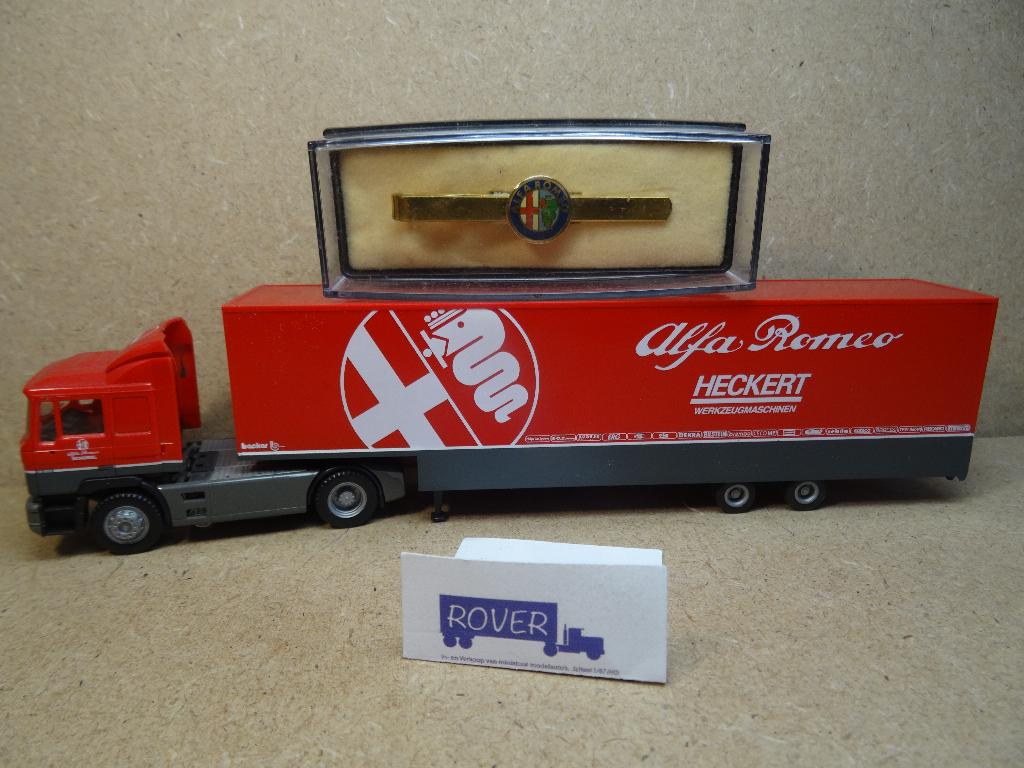 HERPA 1/87, MAN F-90, Team Alfa Romeo + DAS-SPELD Zie Foto`s, Ophalen of Verzenden, Zo goed als nieuw, Bus of Vrachtwagen, Herpa