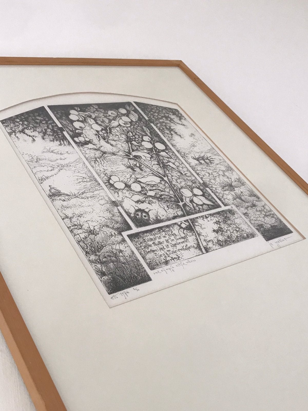 Jo Gaebler  ‘Oud rijmpje altijd nieuw’ Ets, Antiek en Kunst, Kunst | Etsen en Gravures, 68 cm, Dagelijks leven, 52 cm, 1950 - 1999