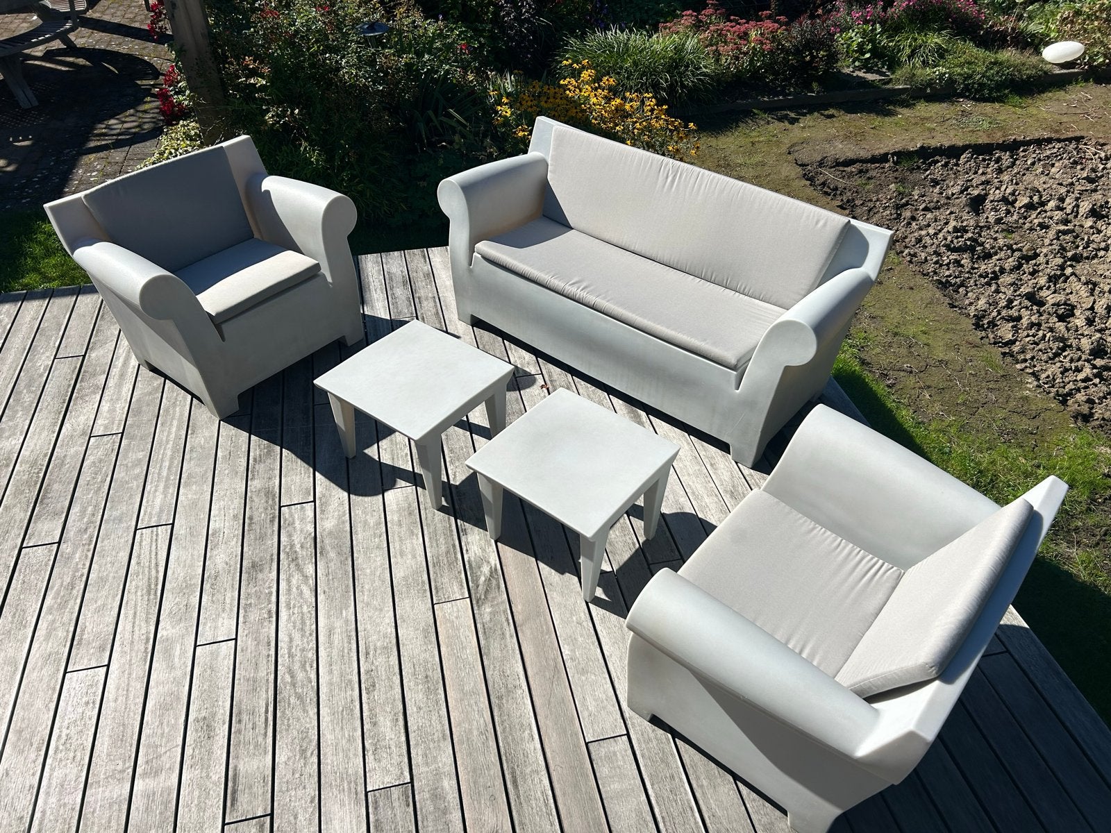 Kartell bubble club Philip Starck loungeset met kussens, Ophalen, 4 zitplaatsen, Kunststof, Zo goed als nieuw