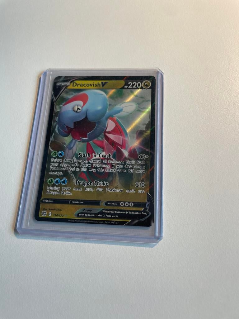 Pokémon kaart Dracovish V 114/172, Verzenden, Gebruikt, Losse kaart, Foil