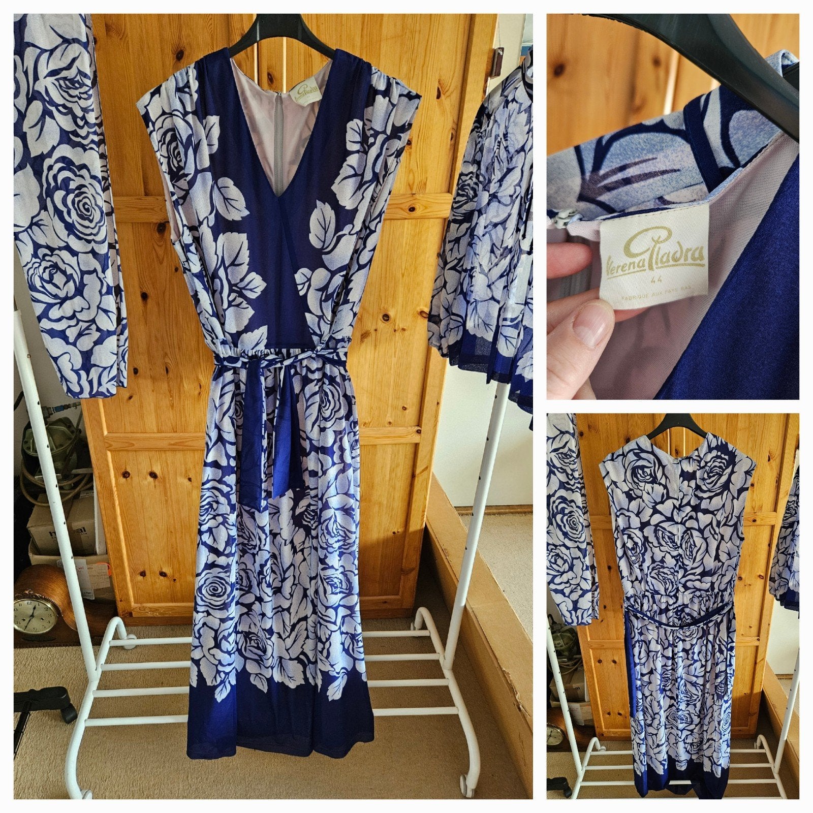Prachtige 3-delige Vintage set - Maat 44, Kleding | Dames, Jurken, Blauw, Verena Pladra, Maat 42/44 (L), Ophalen of Verzenden