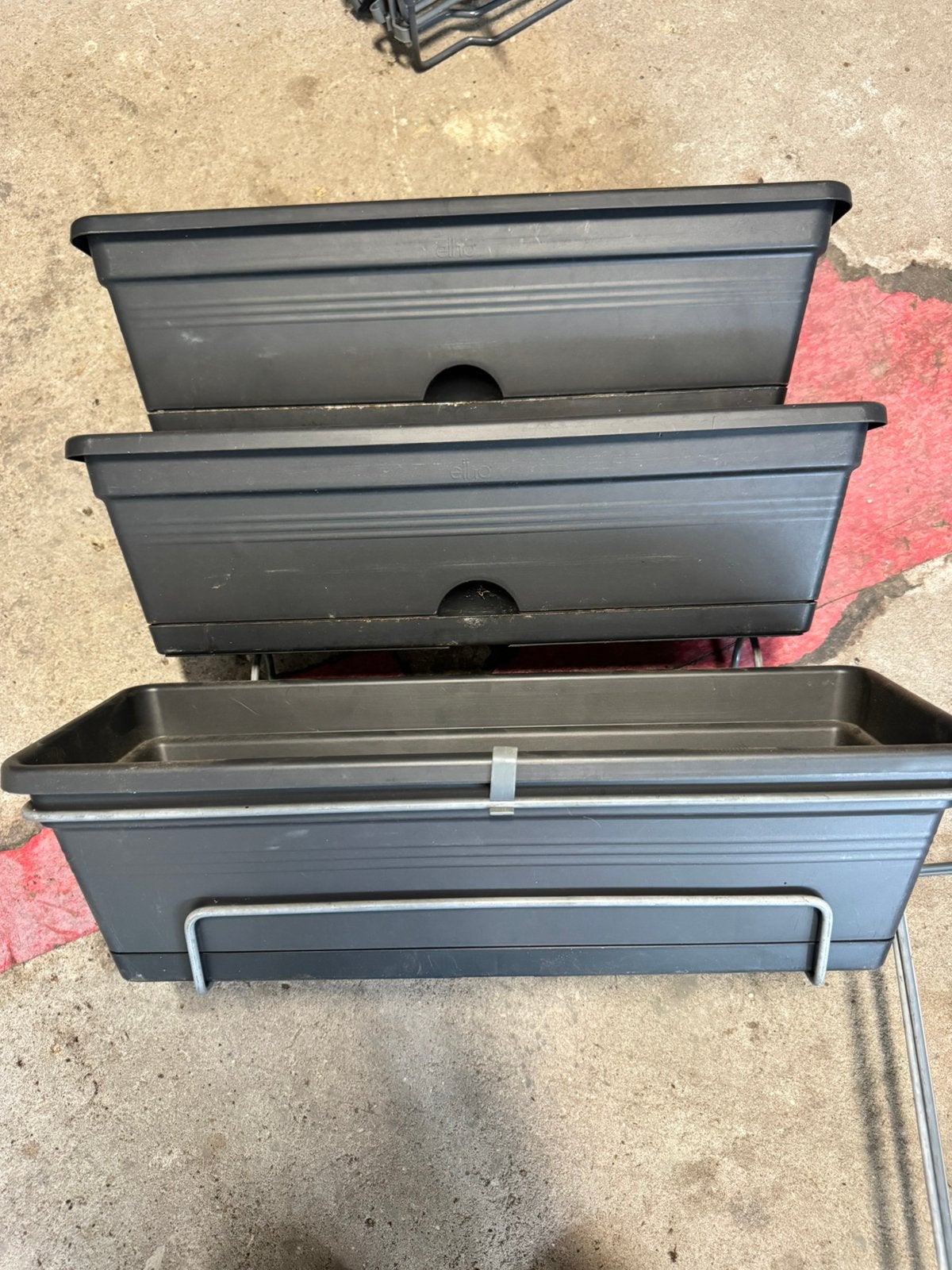 3x balkonbakken Elho, Tuin en Terras, Bloembakken en Plantenbakken, Ophalen, Overige vormen, Kunststof, Minder dan 30 cm
