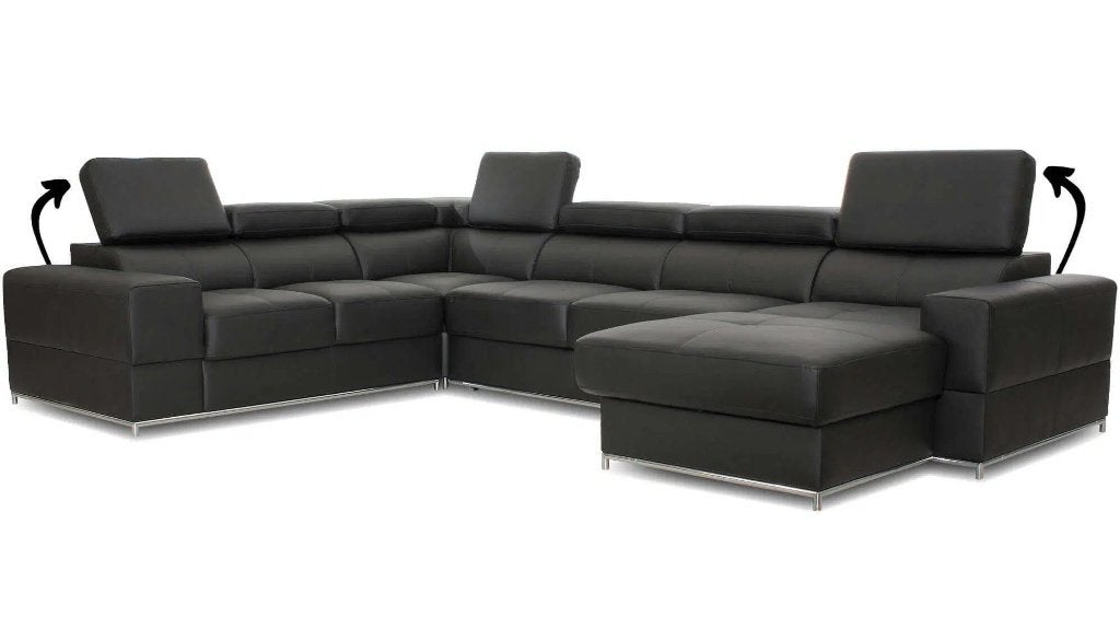 Dior U Bank/Slaapbank echt leder., Huis en Inrichting, Banken | Bankstellen, Ophalen, 250 tot 300 cm, Gebruikt, Modern en strak